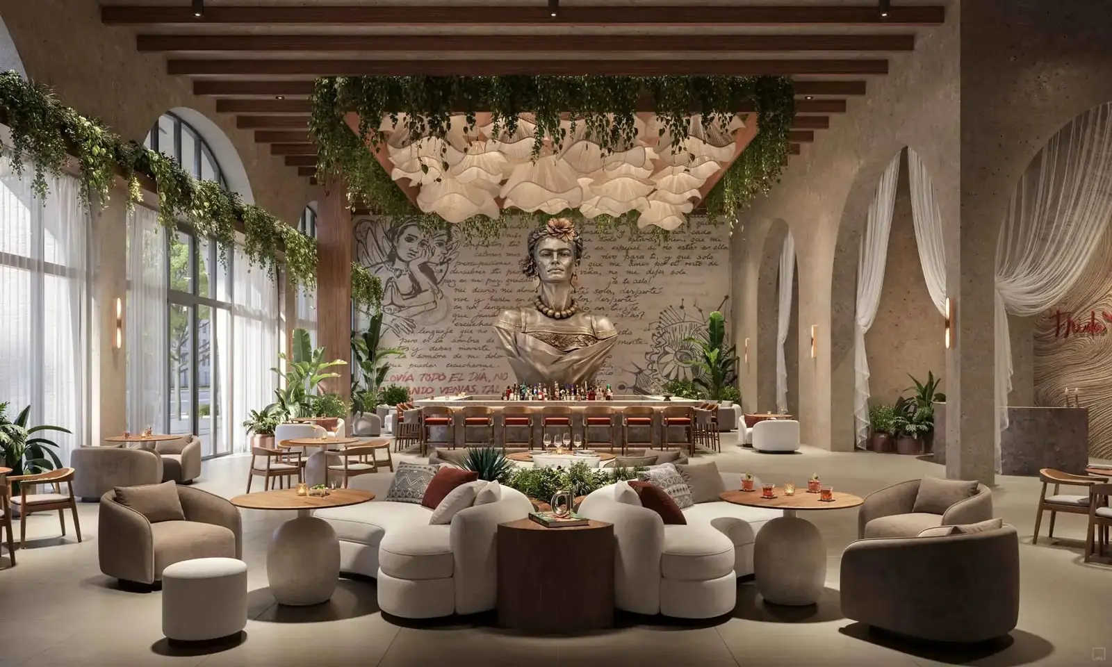Frida Kahlo Wynwood Residences: o lobby (render da incorporadora)