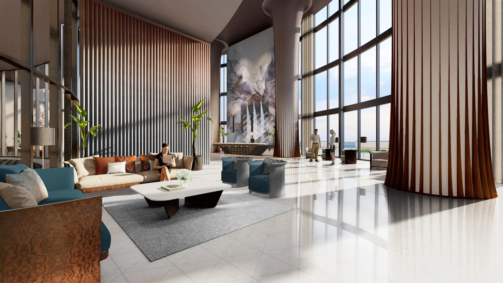 Bentley Residences: o lobby (render da incorporadora)